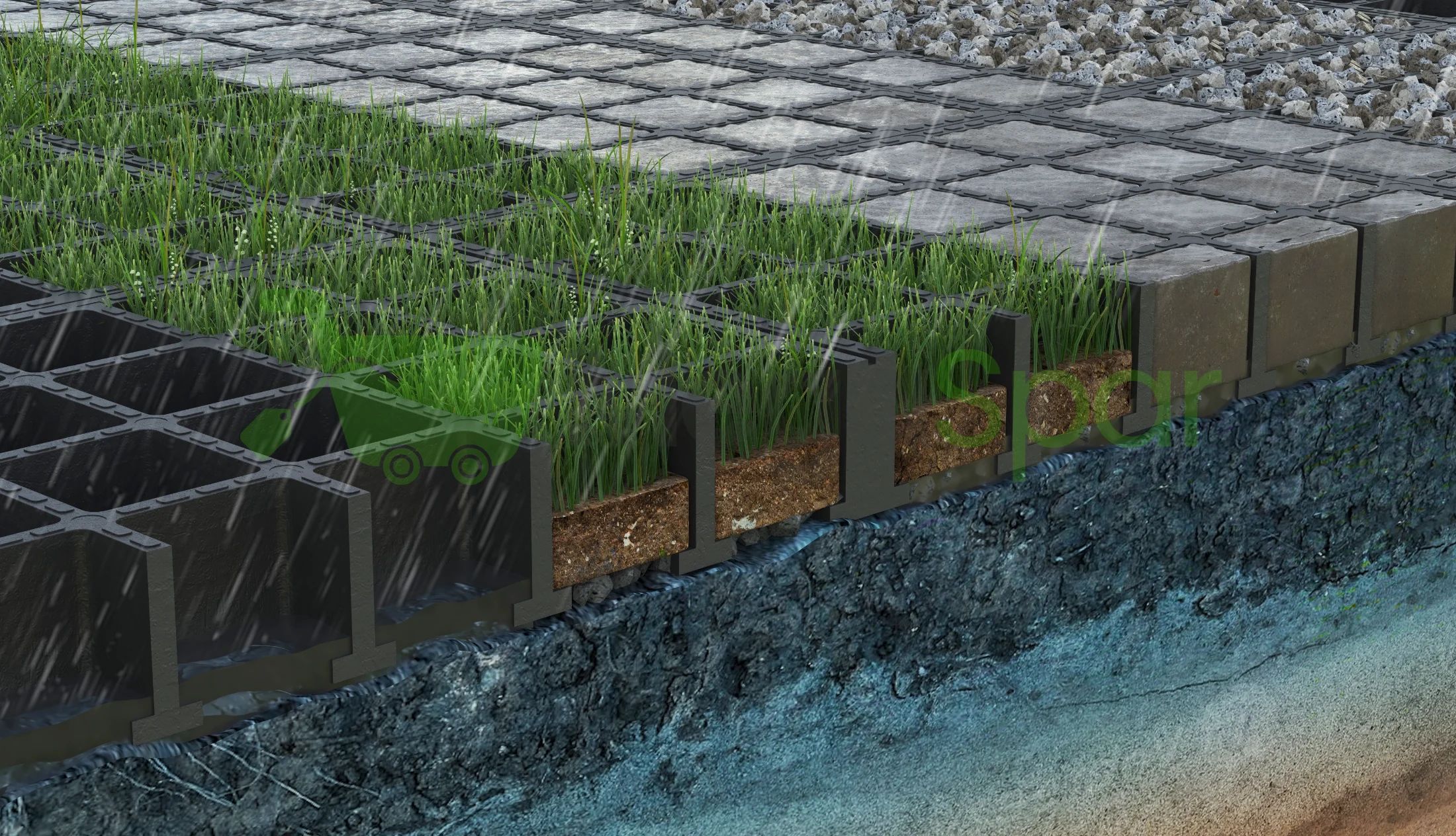 Plastic Grass Pavers - Heavy-Duty Paddock Panels Verdura Core Heavy-Duty Mats