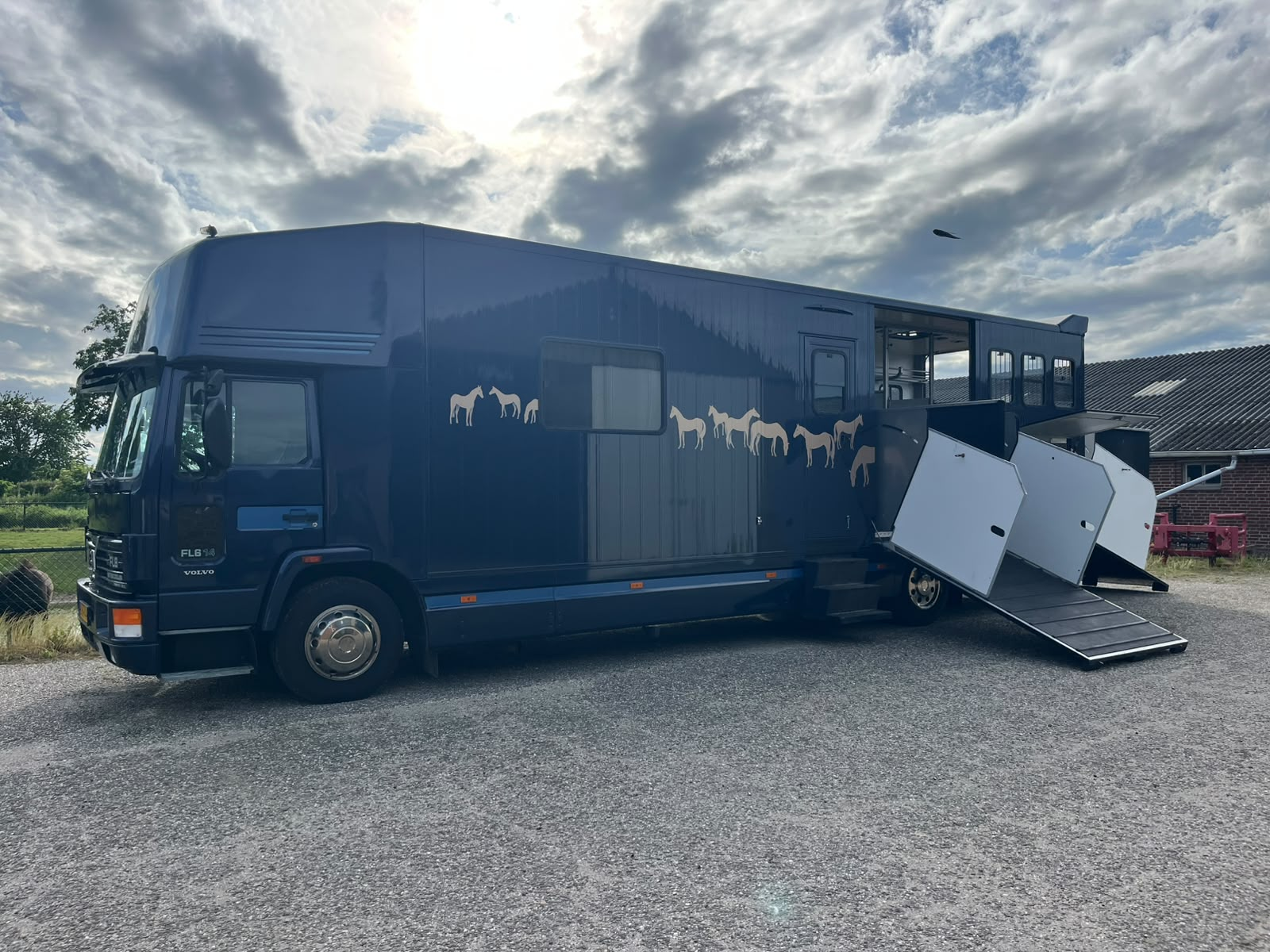 Volvo FL6 5-horse horse lorry with luxury living