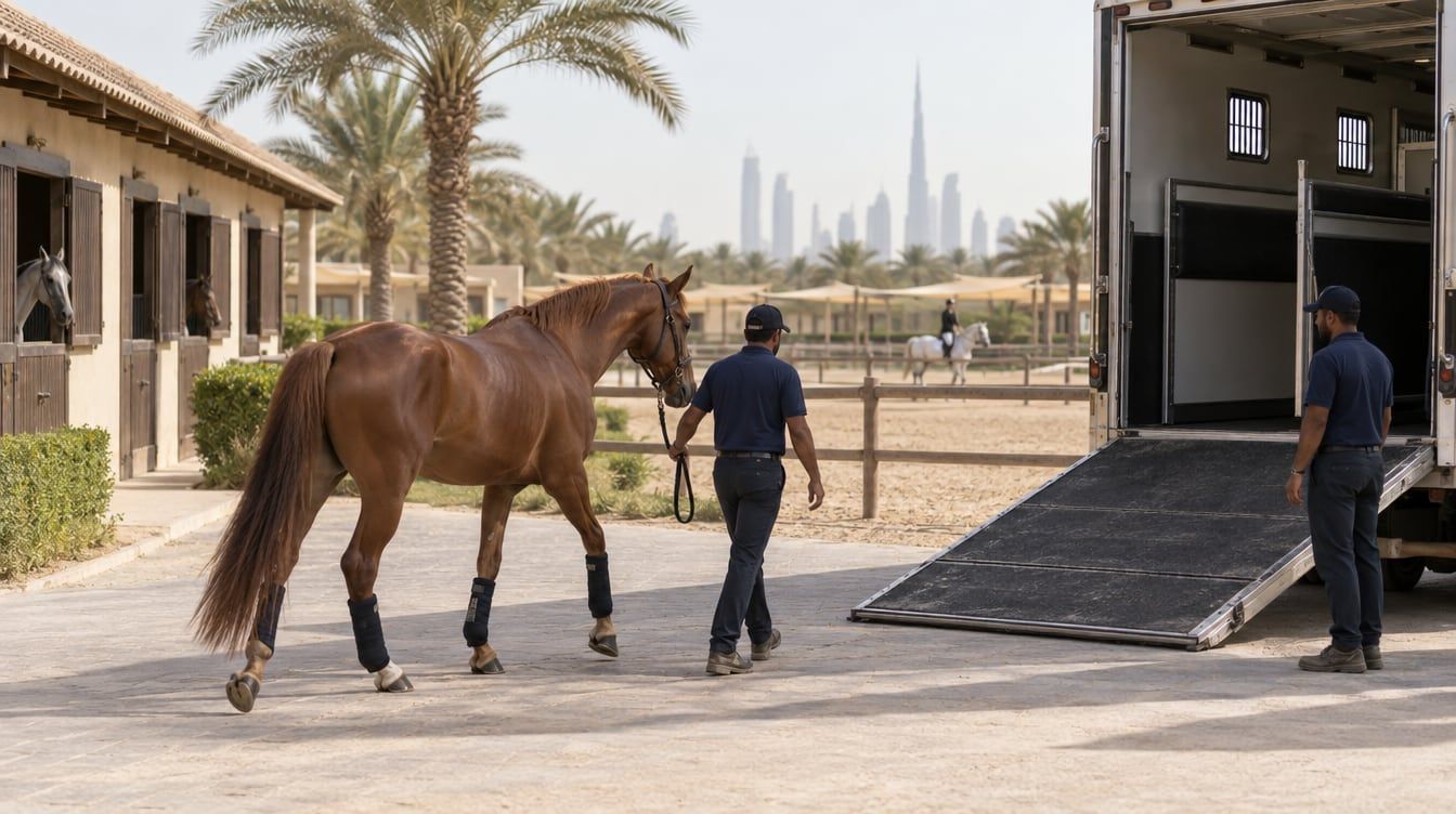 كيف تخطّط لنقل الخيل داخل الإمارات بين الإسطبل والبطولة؟